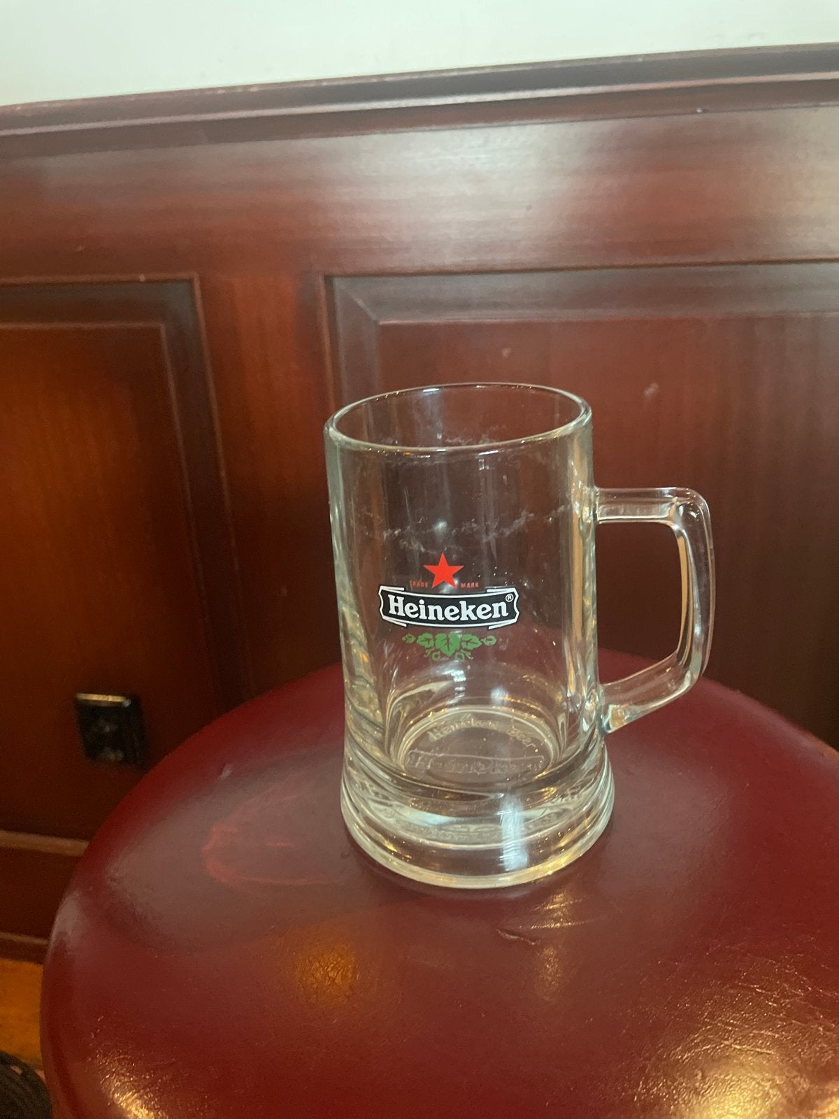 Heineken bierpul - Vintage glazen mok, Ophalen, Gebruikt