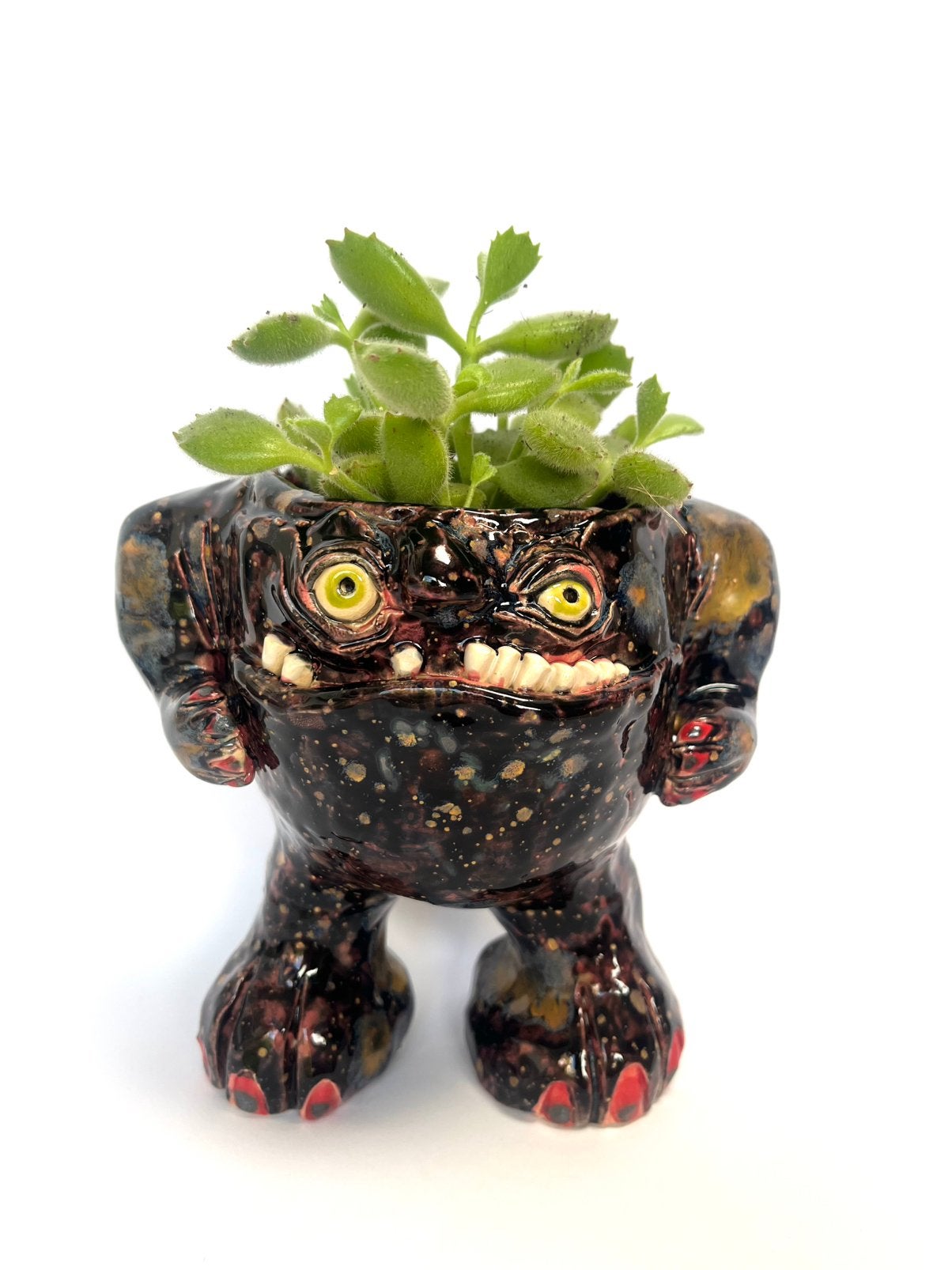 Monster bloempotje, Antiek en Kunst, Kunst | Designobjecten, Ophalen of Verzenden, 9 cm, Steen/keramiek