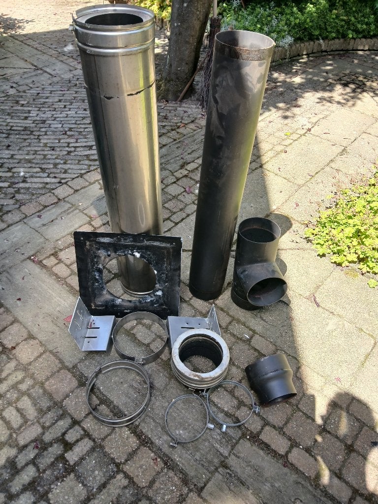 Rookkanalen, T-stuk en andere benodigheden, Huis en Inrichting, Kachels, Ophalen, Gebruikt, Hout, Houtkachel