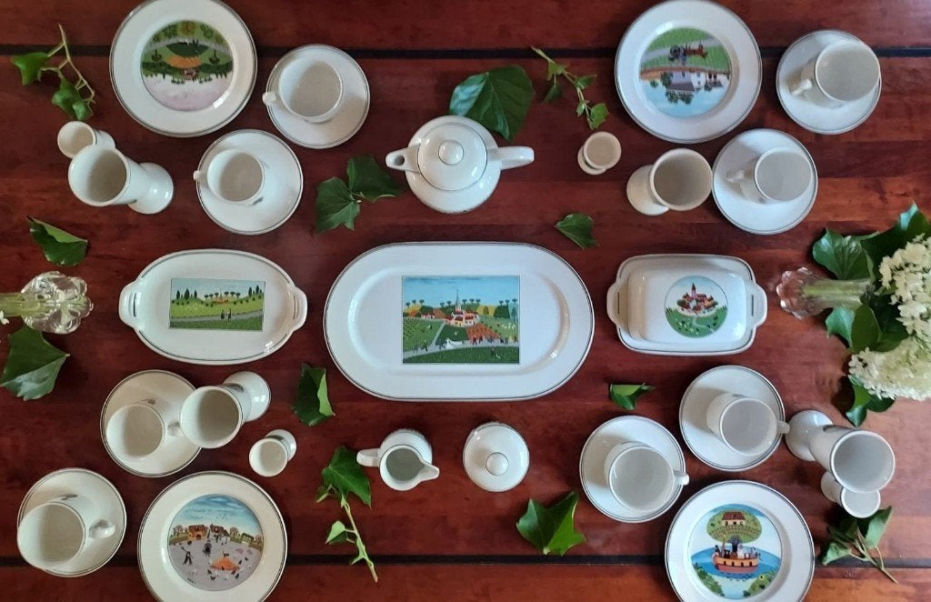 Villeroy en Boch Naif ontbijtservies, Villeroy & Boch, Ophalen of Verzenden, Zo goed als nieuw, Bord(en)