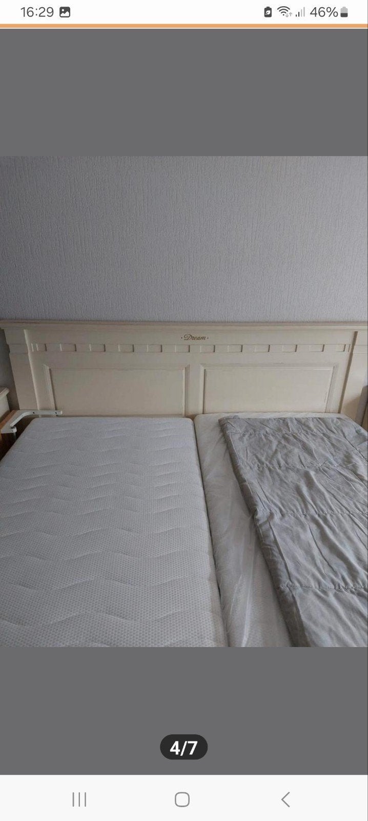 Tweepersoonsbed 180x210 met lattenbodems en nachtkastjes, Gebruikt, Tweepersoons, Ophalen of Verzenden, 180 cm