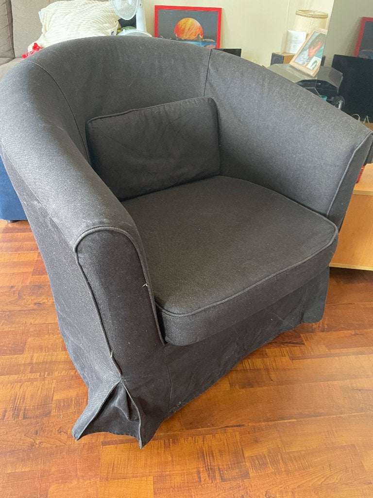 Ikea Tullsta fauteuil bruin, Huis en Inrichting, Fauteuils, Ophalen, Zo goed als nieuw, 75 tot 100 cm, 50 tot 75 cm