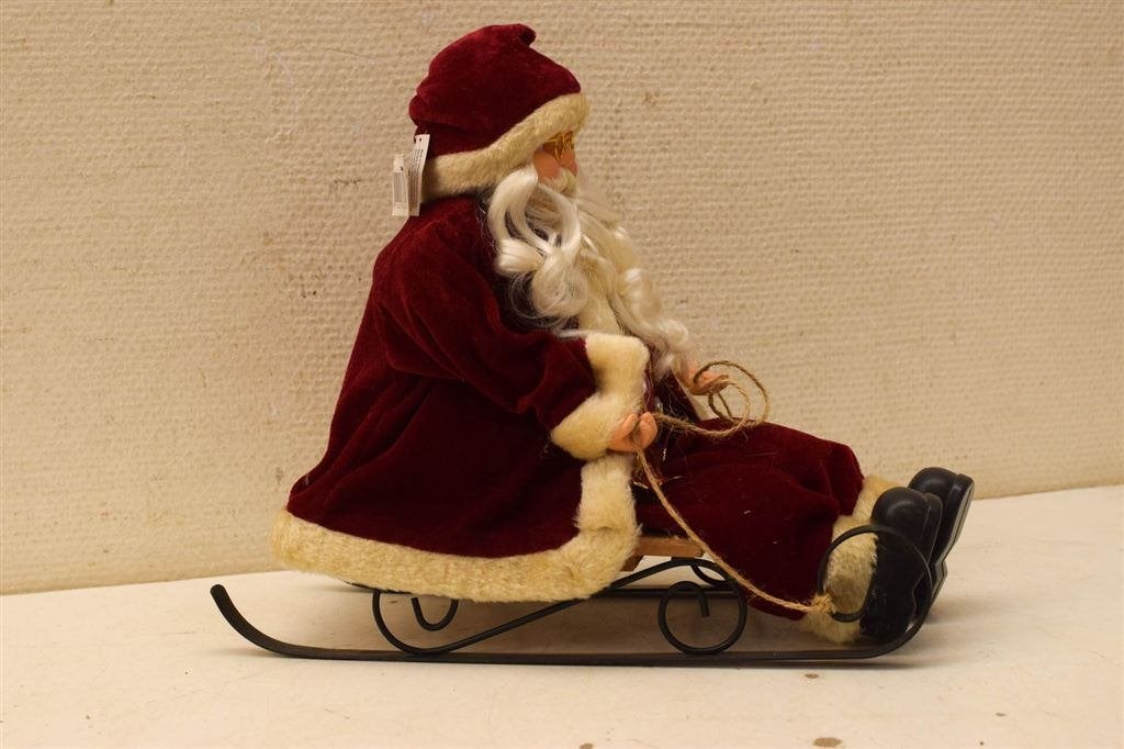 Kerstman zittend op de slee 44377, Ophalen of Verzenden, Gebruikt