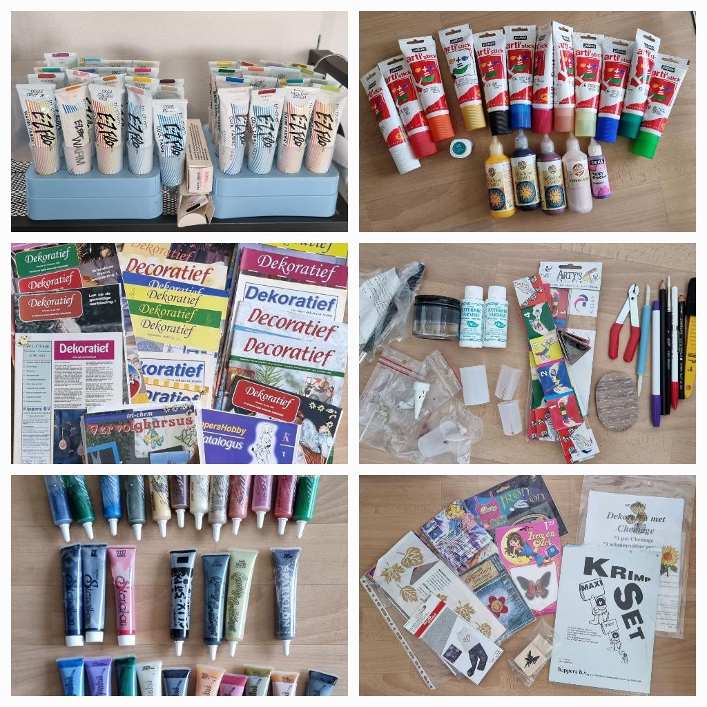 Grote doos met hobbymateriaal, Hobby en Vrije tijd, Knutselen, Ophalen of Verzenden