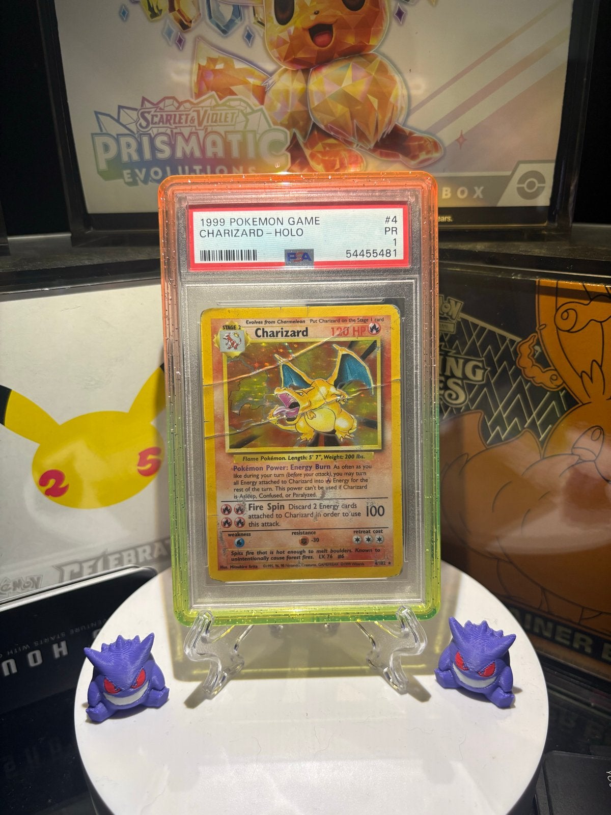 1999 Pokémon Charizard Holo PSA1, Ophalen of Verzenden, Gebruikt, Losse kaart, Foil