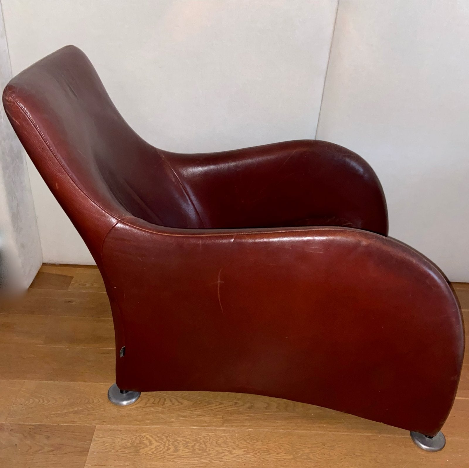 Vintage Leren Fauteuil - Cognac Kleur, Huis en Inrichting, Fauteuils, Ophalen, Gebruikt, Leer, 75 tot 100 cm