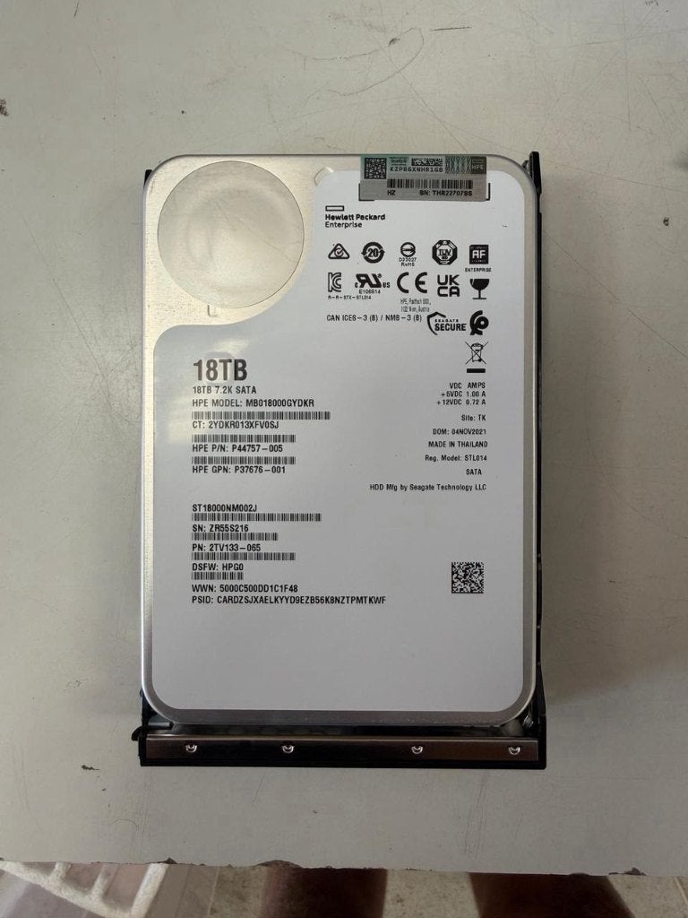 HEWLETT PACKARD 18TB (EXOS), Computers en Software, Harde schijven, Ophalen, Intern, Seagate, Info@cobesu.nl