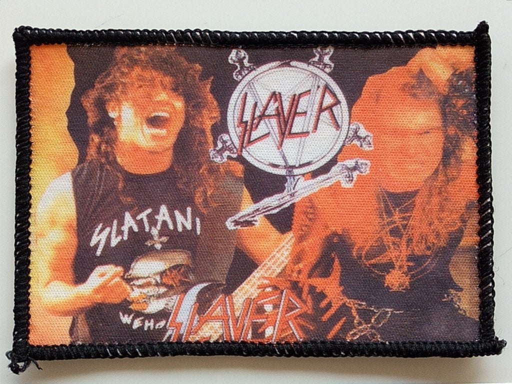 Slayer vrij  zeldzame nieuwe vintage 80's printed patch 132, Verzenden, Nieuw, Kleding