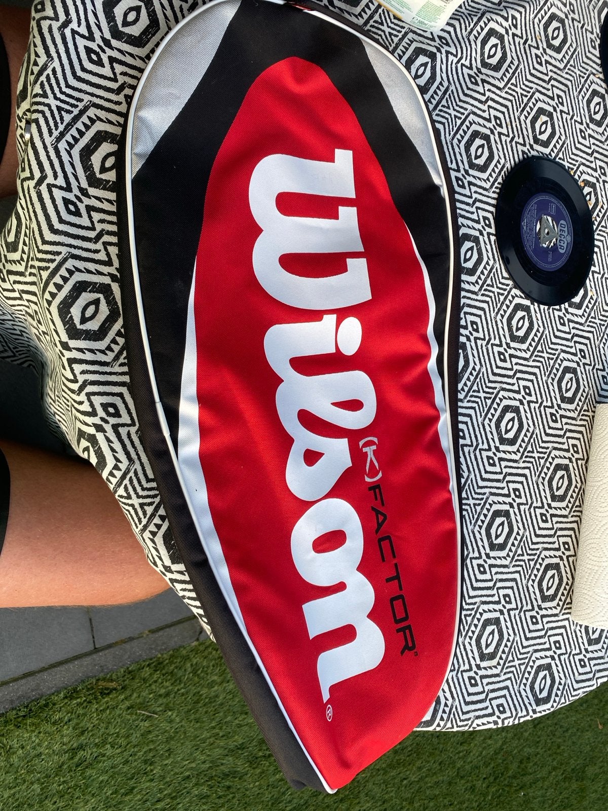 Wilson K Factor  vintage Tennisrackethoes - Rood/Zwart, Ophalen of Verzenden, Gebruikt, Tas, Wilson