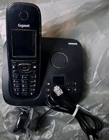 Zwarte Siemens Gigaset draadloze telefoon+nieuwe kop+draad., Ophalen of Verzenden, Nieuw, 1 handset