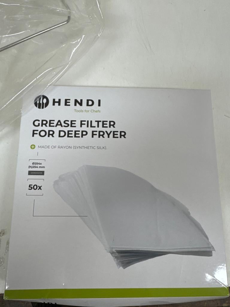 Hendi Frituurvetfilter met houder - 50 stuks, Ophalen, Overige typen, Hendi, Nieuw
