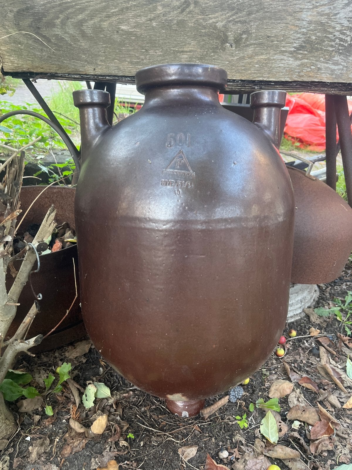Vintage 50L Aardewerk Kruik - Decoratief en Uniek, Ophalen of Verzenden