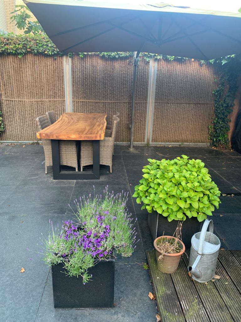Tuintafel boomstam, Ophalen, Zo goed als nieuw, Hout, Eettafel