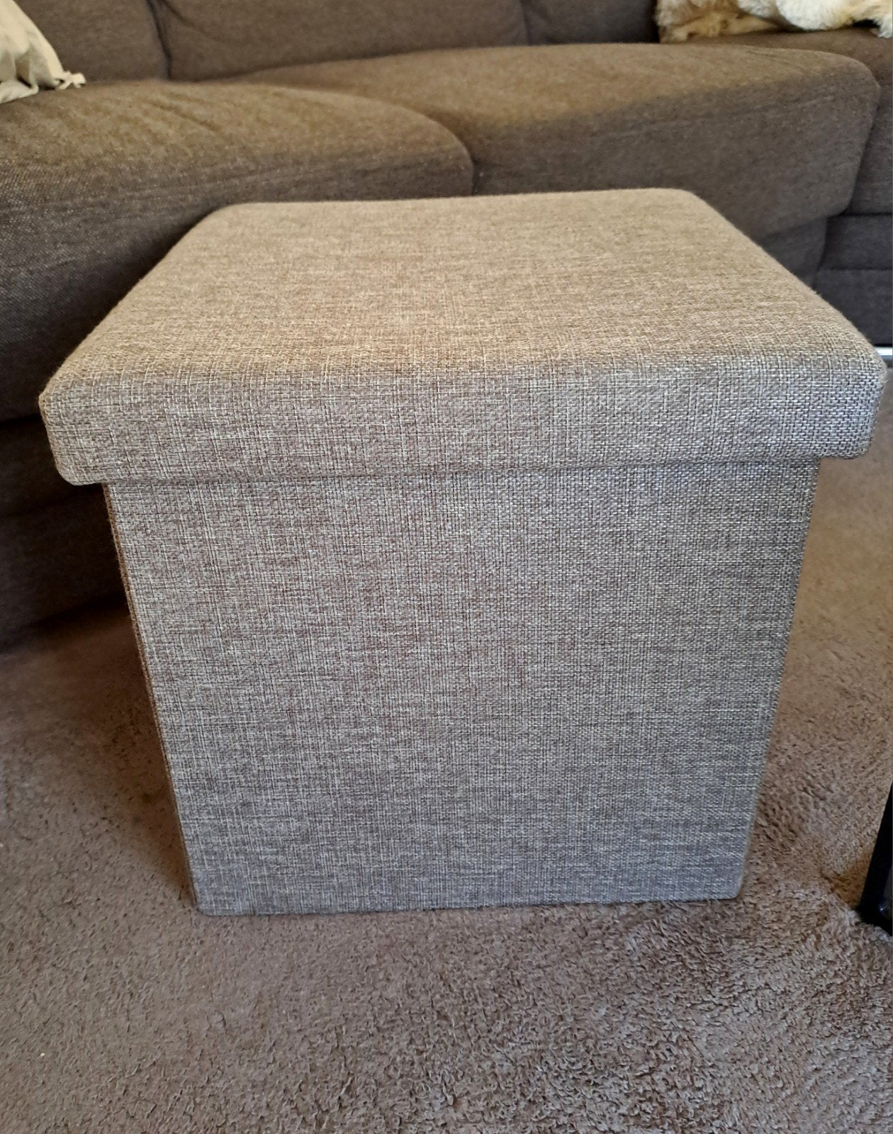 Opvouwbare Opbergpoefs Bruin - Zwart Teddy!, Huis en Inrichting, Minder dan 50 cm, Modern, Praktisch, Veelzijdig, Vierkant, Minder dan 50 cm