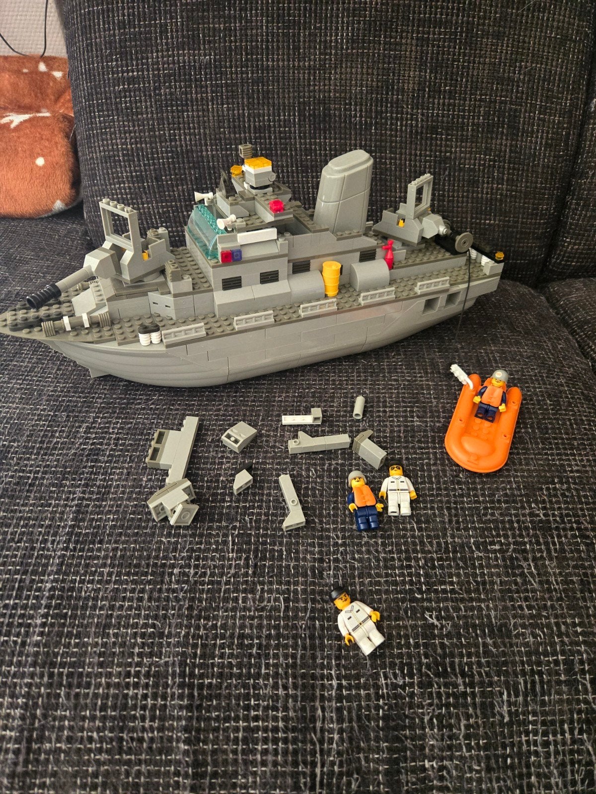 Bouwset marineschip met figuren, zonder bouwboekje, Ophalen of Verzenden, Gebruikt, Overige merken