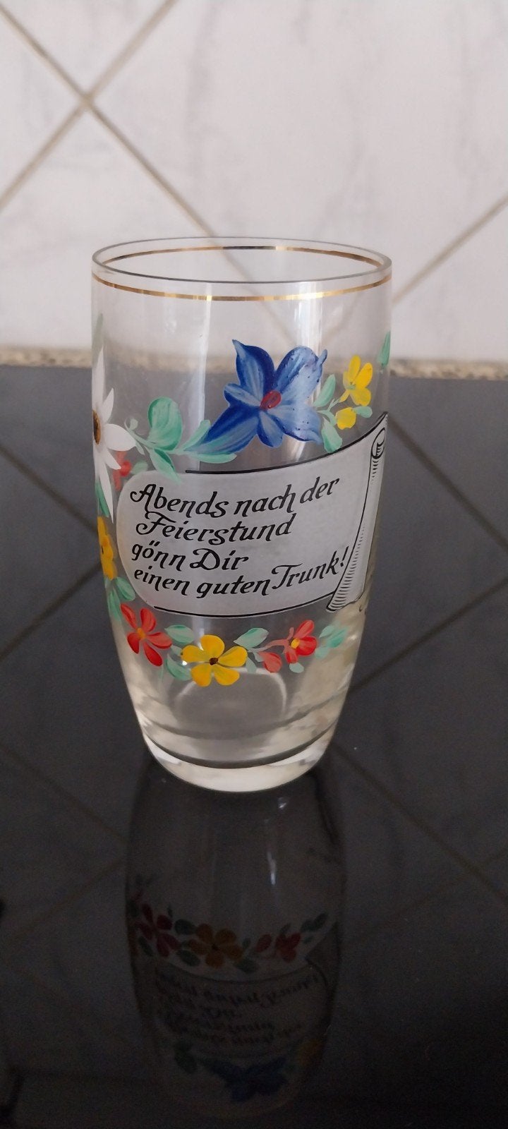 bierglas handgeschilderd uit inssbruck duitsland, Verzamelen, Ophalen, Zo goed als nieuw, Bierglas