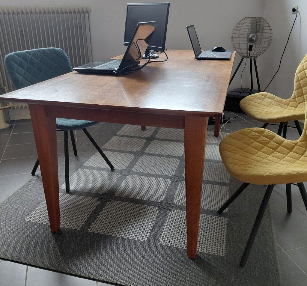 Eettafel kersenhout met 4 stoelen., Ophalen, 50 tot 100 cm, Zo goed als nieuw, Vijf personen of meer