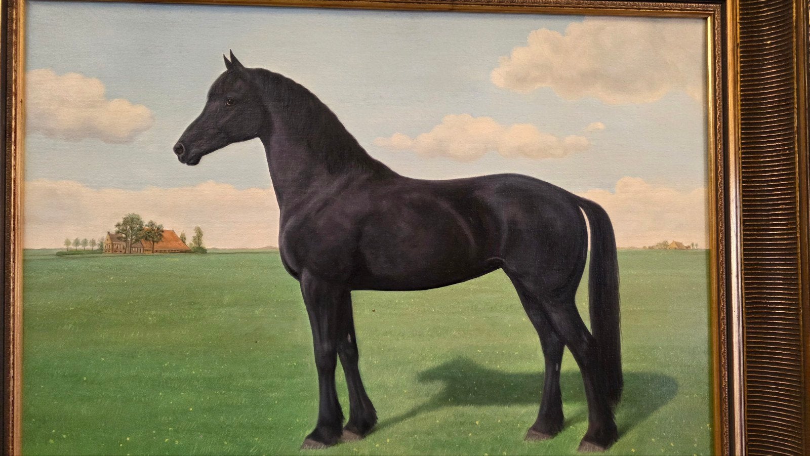 Groot antiek schilderij van paard, Antiek en Kunst, Ophalen