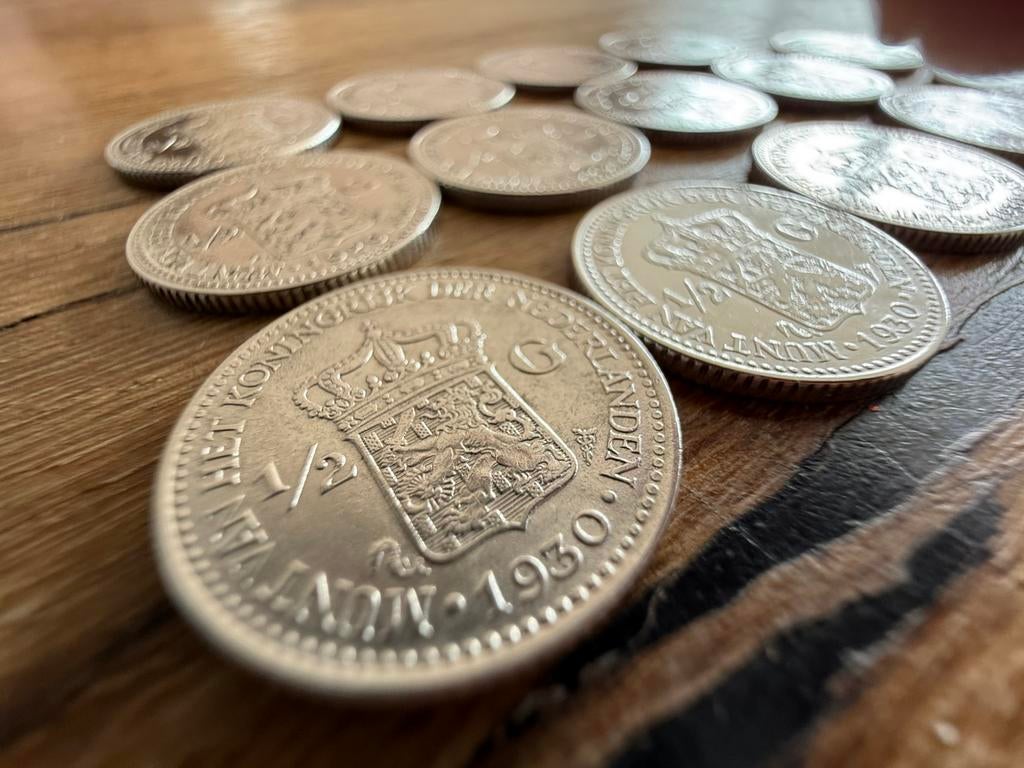 11 Zilveren 1/2 Gulden Munten – Wilhelmina, Postzegels en Munten, Munten | Nederland, Ophalen of Verzenden, Koningin Wilhelmina