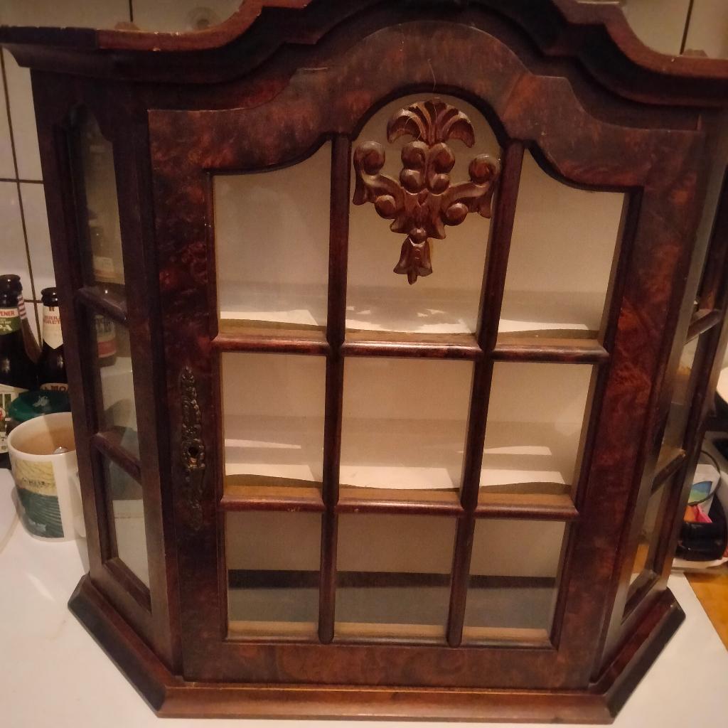 Oud Houten Vitrinekastje, Antiek en Kunst, Ophalen