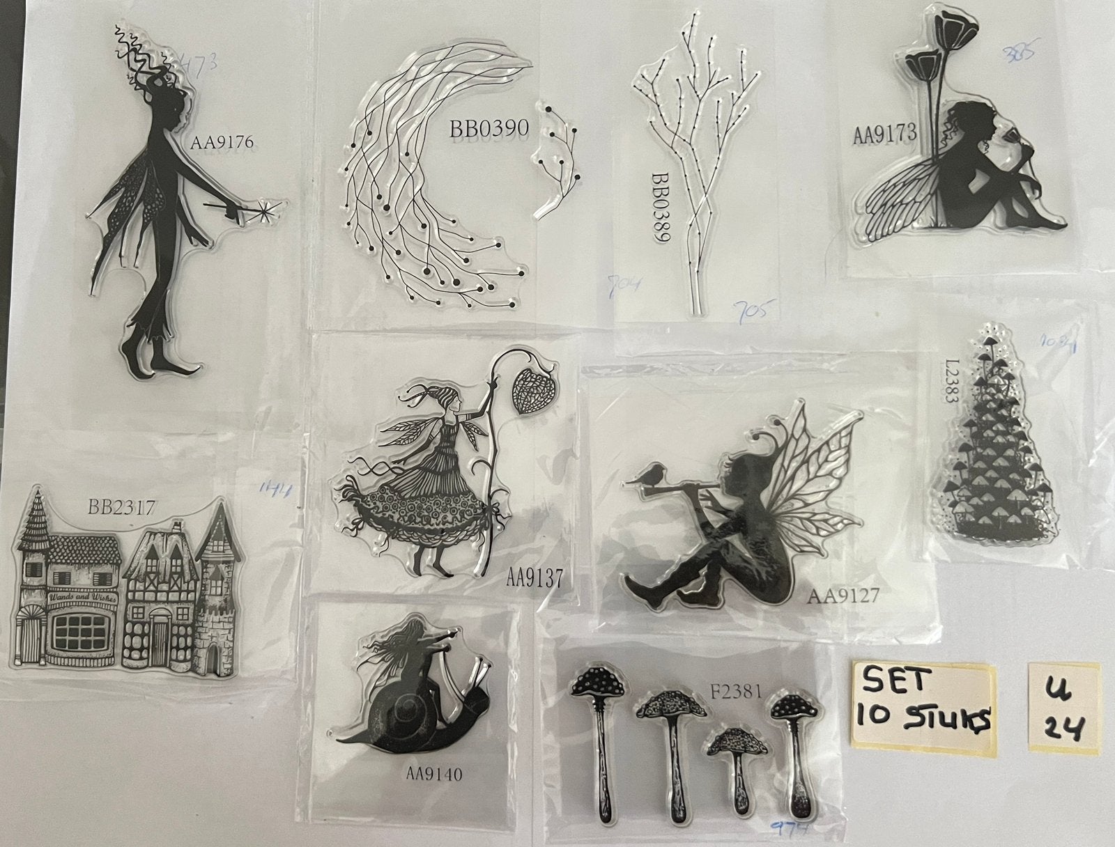 Set van 10 stempels met Lavinia afbeeldingen Nieuw, Ophalen of Verzenden, Nieuw, Clearstamp