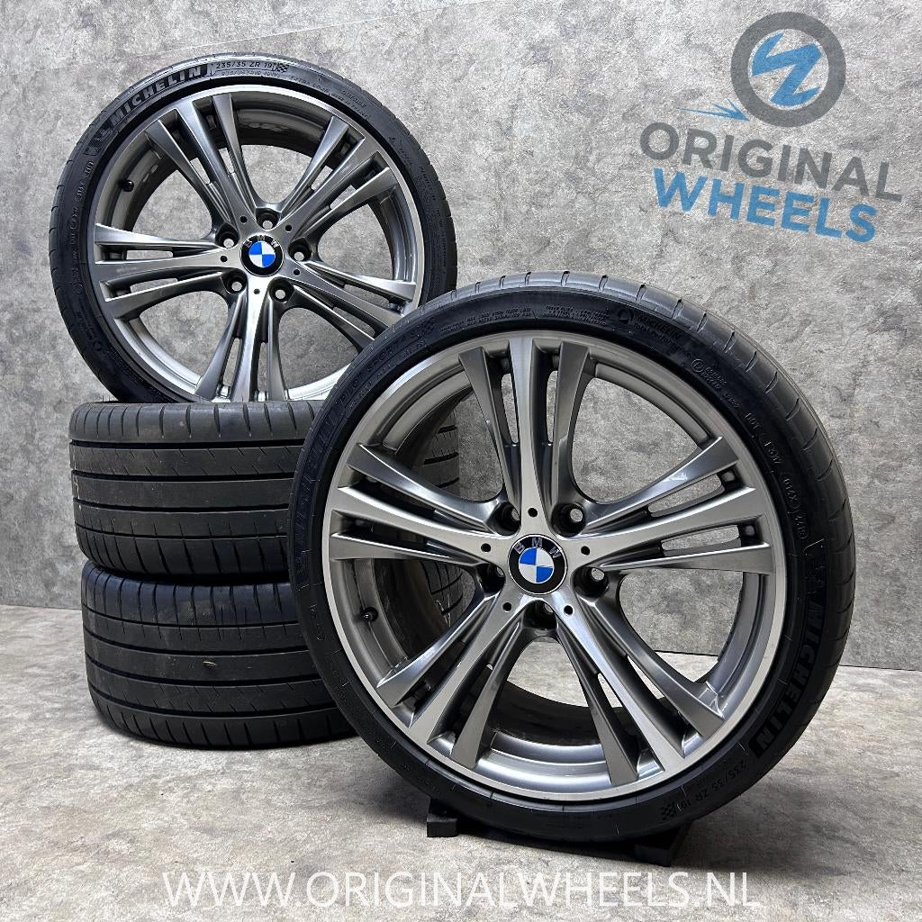 19 inch originele velgen + zomerbanden BMW 3 serie E90 407, Auto-onderdelen, Banden en Velgen, 19 inch, Gebruikt, Banden en Velgen