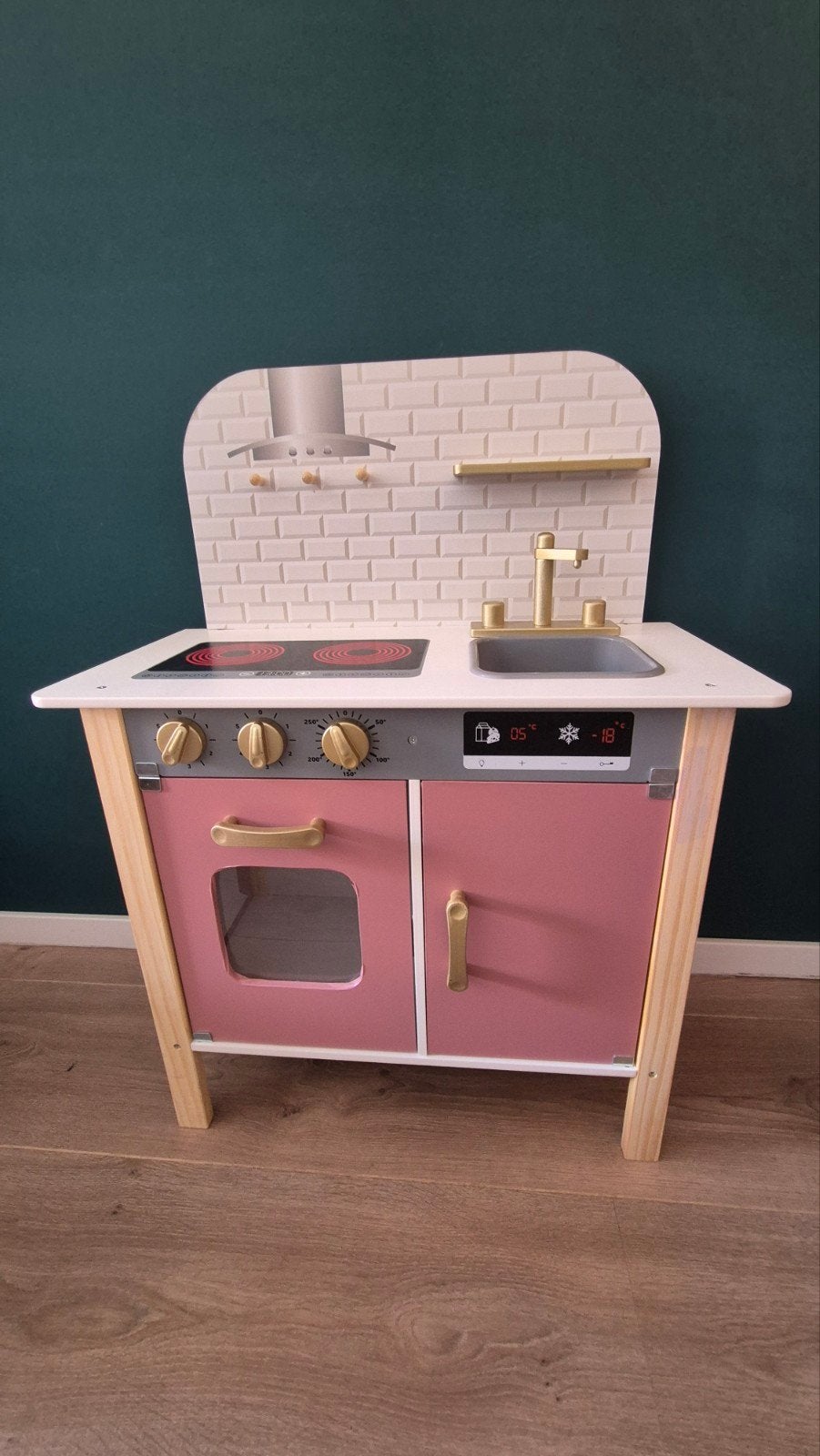 Houten kinderkeuken met accessoires, Ophalen, Zo goed als nieuw, Hout, Speelkeuken