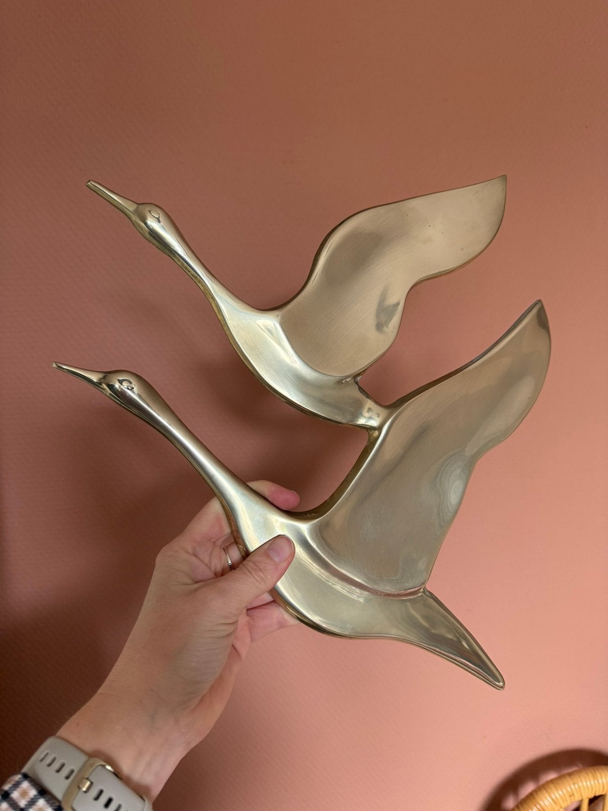 Vintage messing wandvogels, Ophalen of Verzenden, Zo goed als nieuw