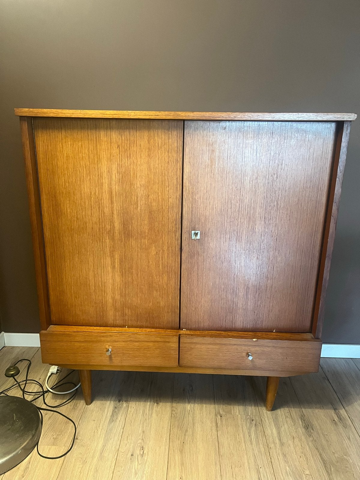 Mid century Vintage Dressoir - Jaren '60 Stijl, Huis en Inrichting, Kasten | Dressoirs, Ophalen, Gebruikt, 100 tot 150 cm, Met lade(s)