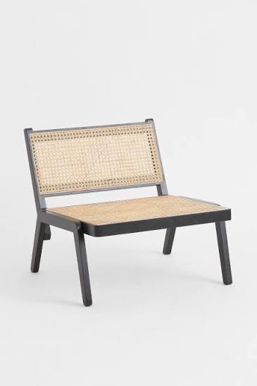 H&M Home Rotan Stoel - Boho Ibiza Stijl, Huis en Inrichting, Stoelen, Ophalen, Zwart, Zo goed als nieuw, Eén