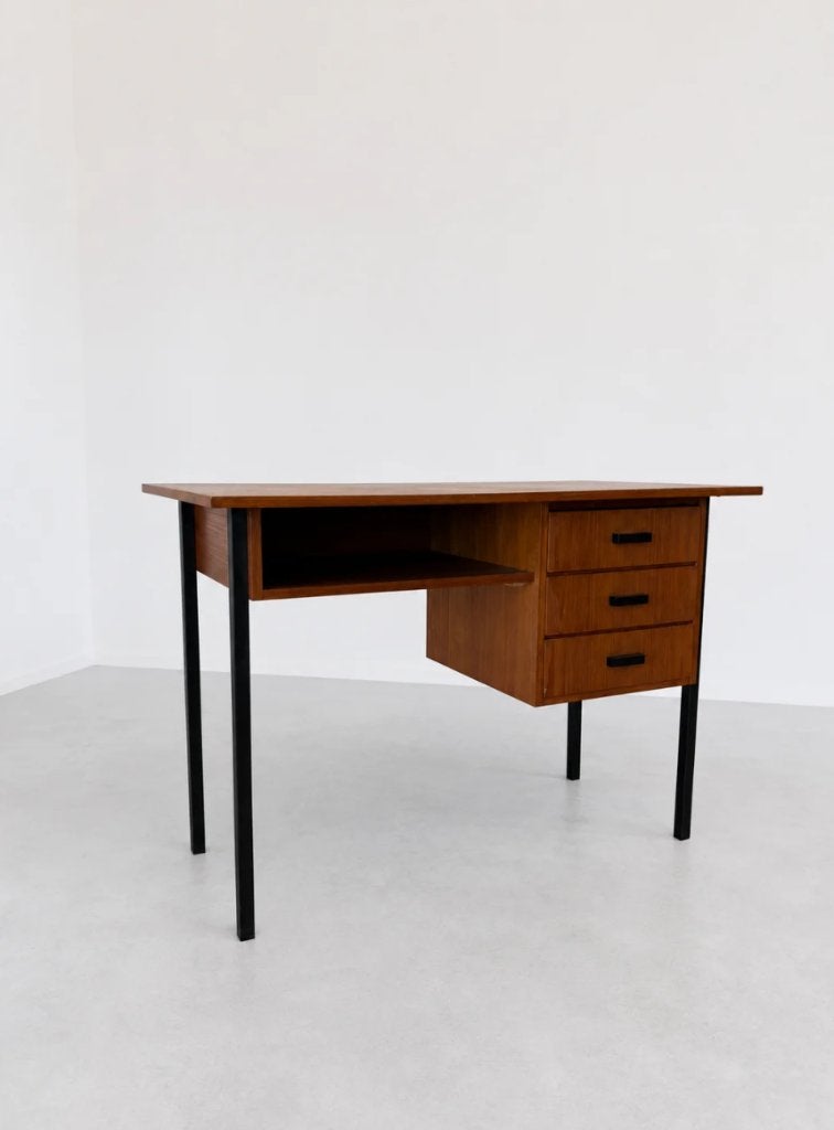 VINTAGE HOUTEN BUREAU | MID CENTURY MODERN, Huis en Inrichting, Ophalen, -, Hout, -