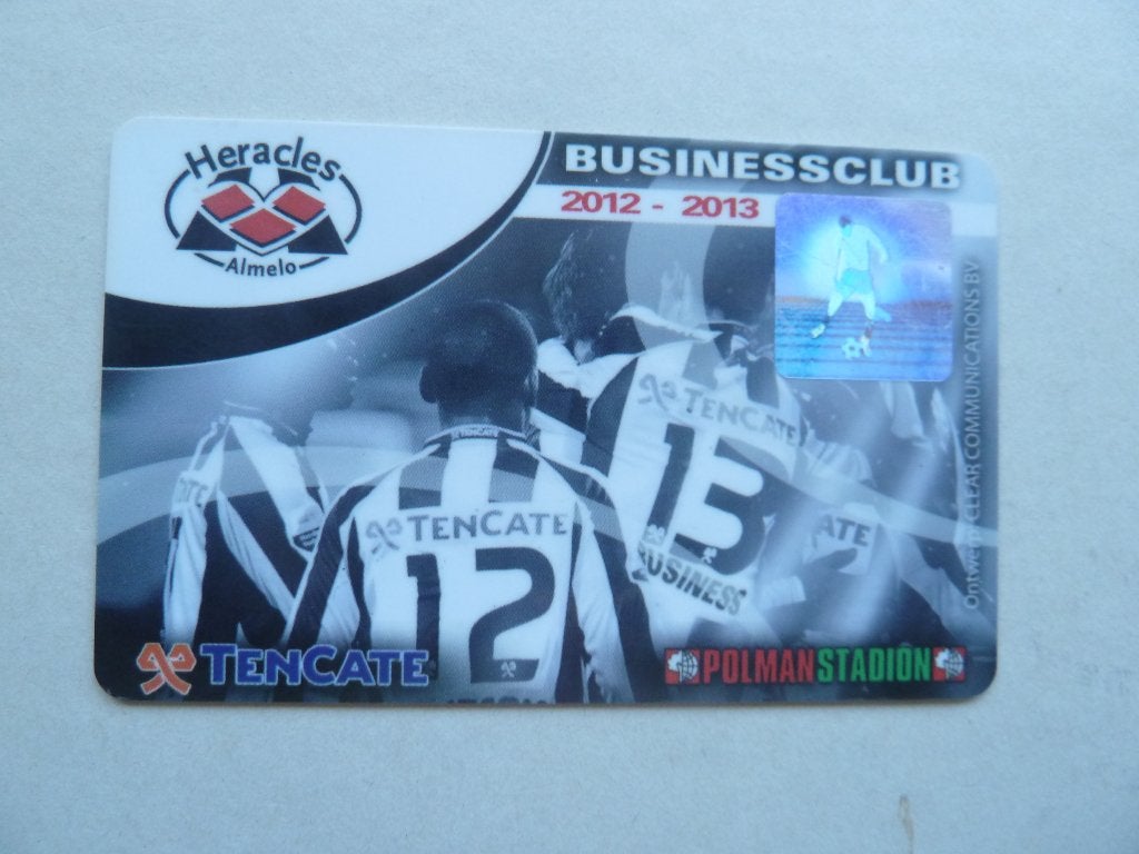 Businessclubcard Heracles. 2012/2013   Groene achterkant, Verzamelen, Ophalen of Verzenden, Zo goed als nieuw, Overige binnenlandse clubs