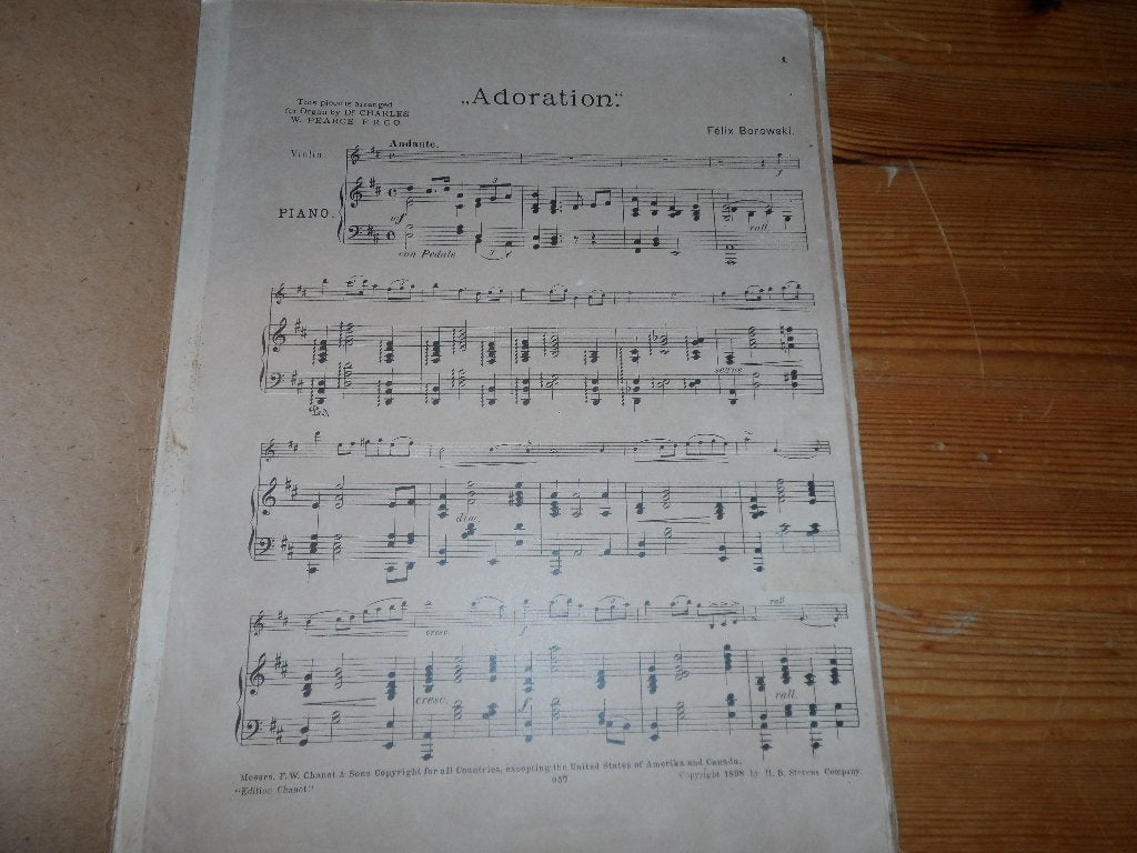 Adoration - felix borowski, Gebruikt, Klassiek, Ophalen of Verzenden, Viool of Altviool