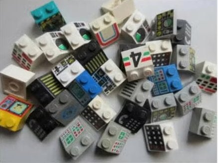 nr. 5081, bedrukte schuine stenen 2x2., Ophalen of Verzenden, Gebruikt, Lego