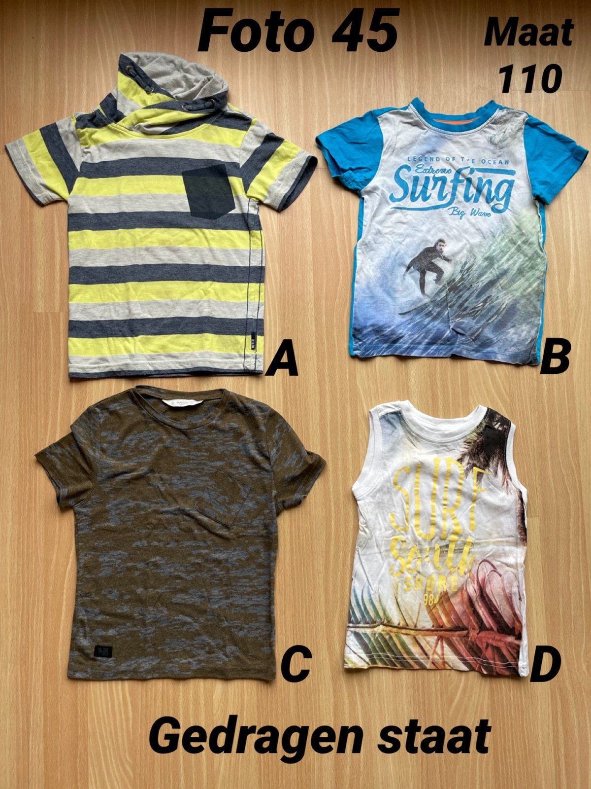 Shirt jongen mat 110 / 116 gedragen staat *foto 45*, Kinderen en Baby's, Kinderkleding | Maat 110, Ophalen of Verzenden, Zo goed als nieuw