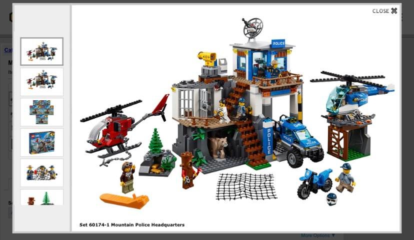 Lego 60174 bergpolitiebureau + gratis 60239 politie auto, Ophalen of Verzenden, Zo goed als nieuw
