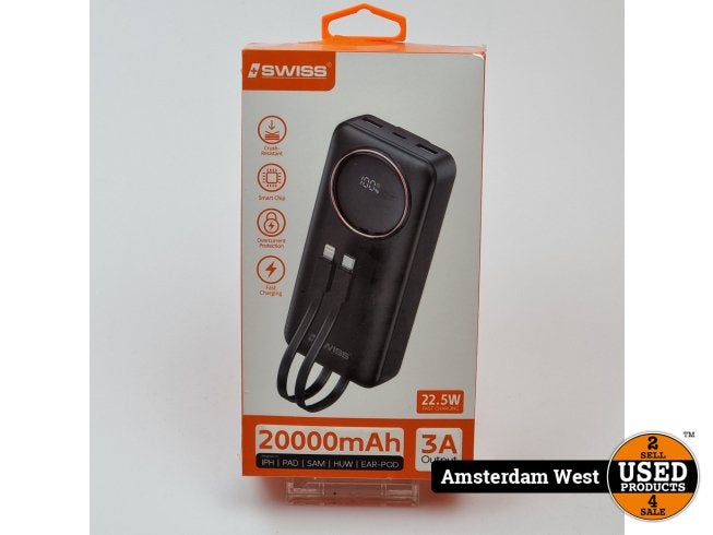 Swiss Powerbank 20000mAh Lightning/USB-C | Nieuw in doos