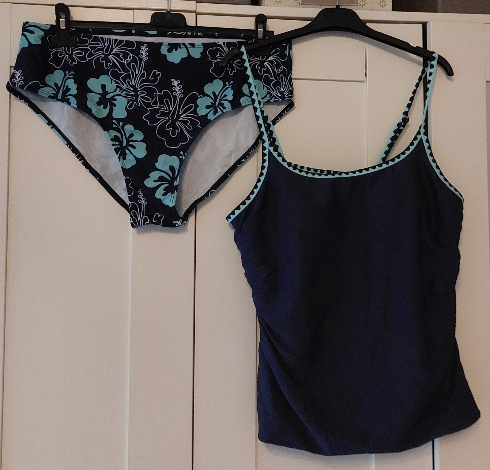 Tankini set met bloemenprint, Ophalen, Overige typen, Blauw, Nieuw