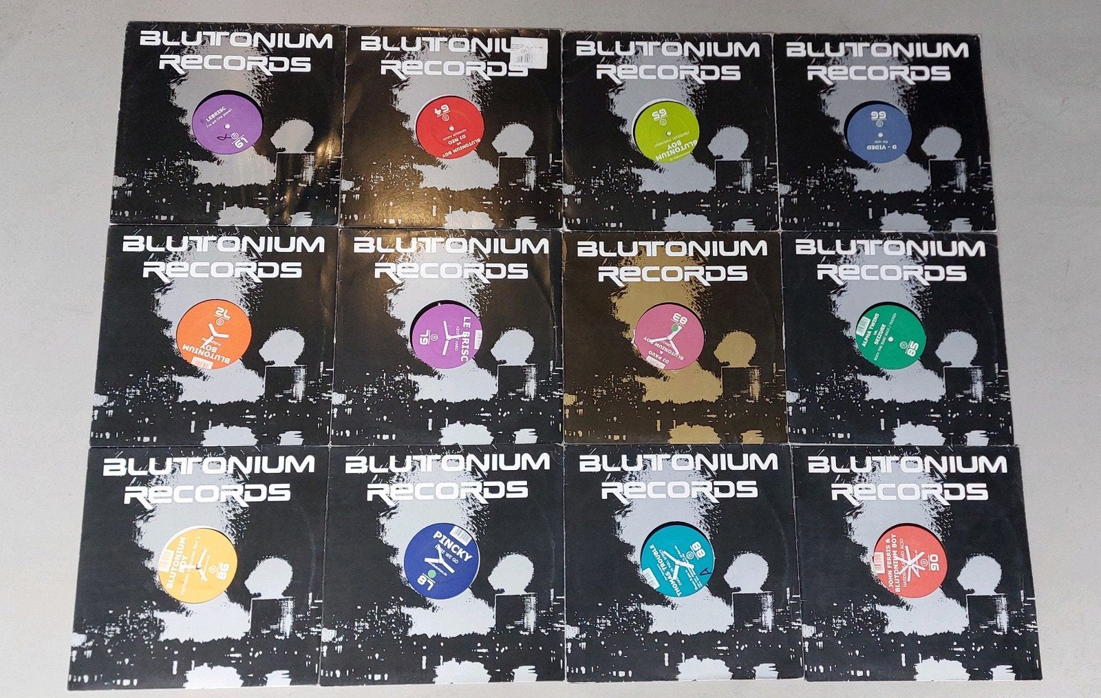 29x Blutonium Records Hardstyle Vinyl 2003-2006, Cd's en Dvd's, Vinyl | Dance en House, Ophalen, Gebruikt, 12 inch