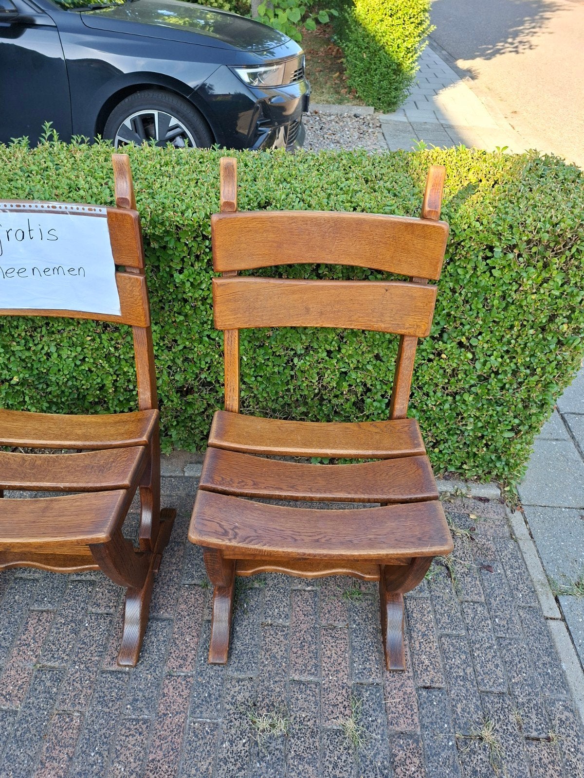 2 eiken stoelen, Ophalen of Verzenden, Bruin