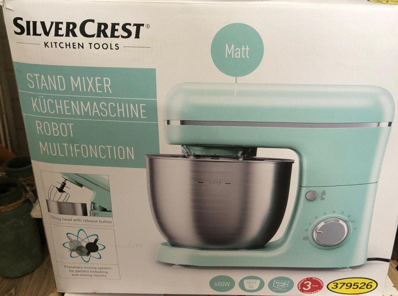 SilverCrest Stand Mixer Matt - Nieuw in doos, Witgoed en Apparatuur, Keukenmixers, 4 liter of meer, Ophalen, Nieuw, 3 snelheden of meer