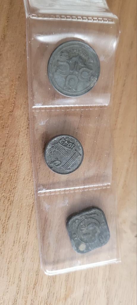 3x oorlog ww2 munten, Postzegels en Munten, Munten | Nederland, Ophalen of Verzenden, Koningin Wilhelmina, Setje