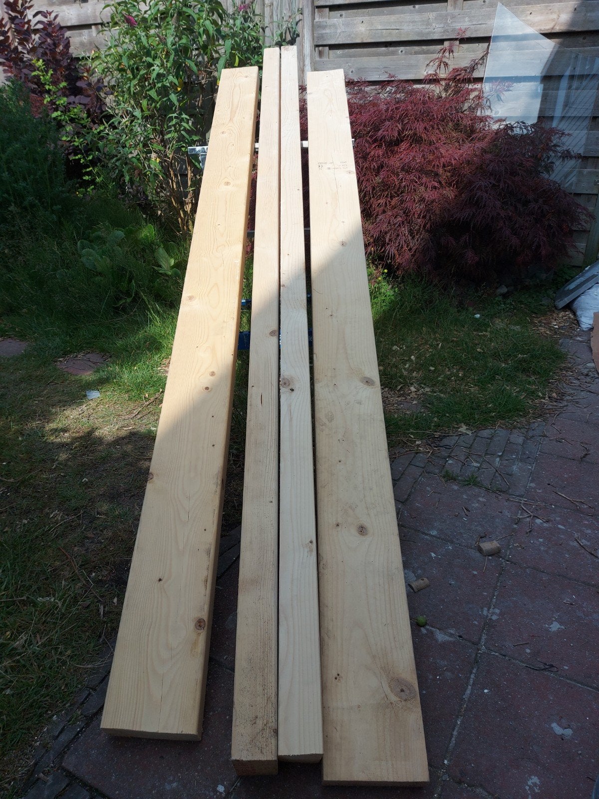 4x nieuwe houten balken (2700x165x70), Doe-het-zelf en Verbouw, Hout en Planken, Nieuw, Ophalen of Verzenden, 250 tot 300 cm, 50 mm of meer
