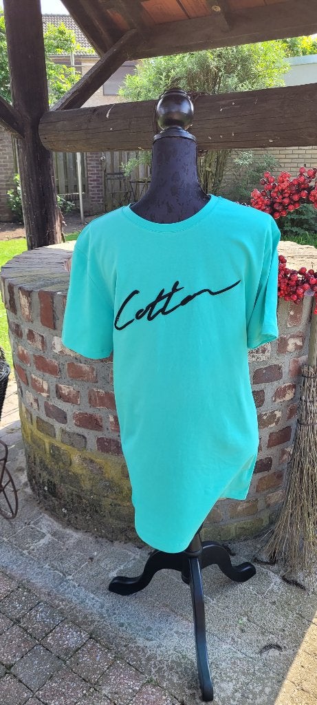 COTTON turquoise shirt tshirt maat L Nieuw, Cotton, Maat 52/54 (L), Nieuw, Ophalen of Verzenden
