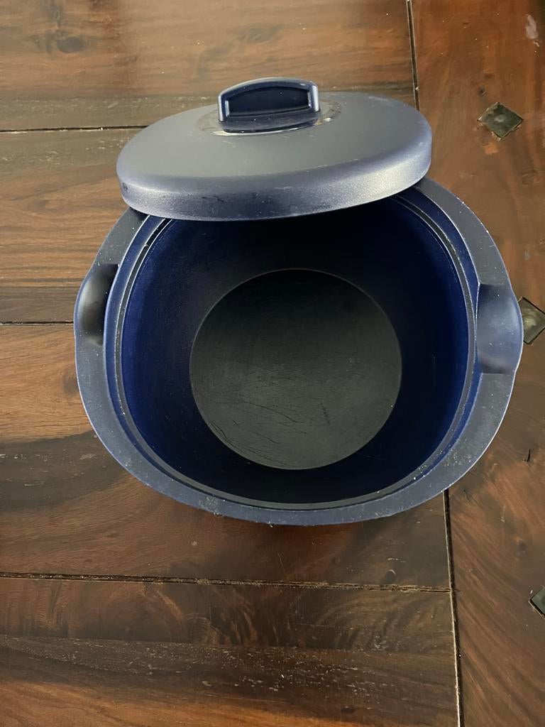 Tupperware schaal1,8 liter met deksel - Donkerblauw, Ophalen of Verzenden, Gebruikt, Blauw, Schaal
