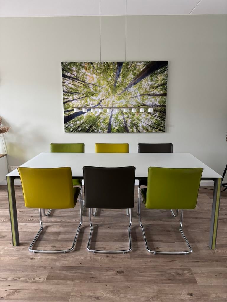 Mooie Leolux Cameleon design eettafel 200x100 excl. stoelen, Ophalen, Zo goed als nieuw, Vijf, Zes of meer stoelen