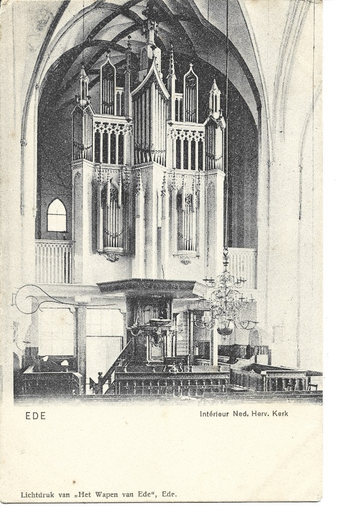 Ede interieur Oude Kerk orgel, Ophalen of Verzenden, Voor 1920, Gelopen, Gelderland