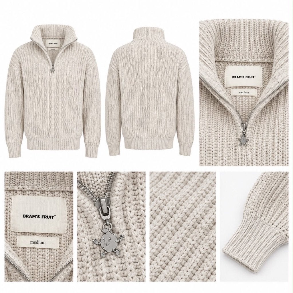 Brams Fruit Heren Beige Kabel trui, Maat 48/50 (M), Beige, Nieuw, Ophalen of Verzenden