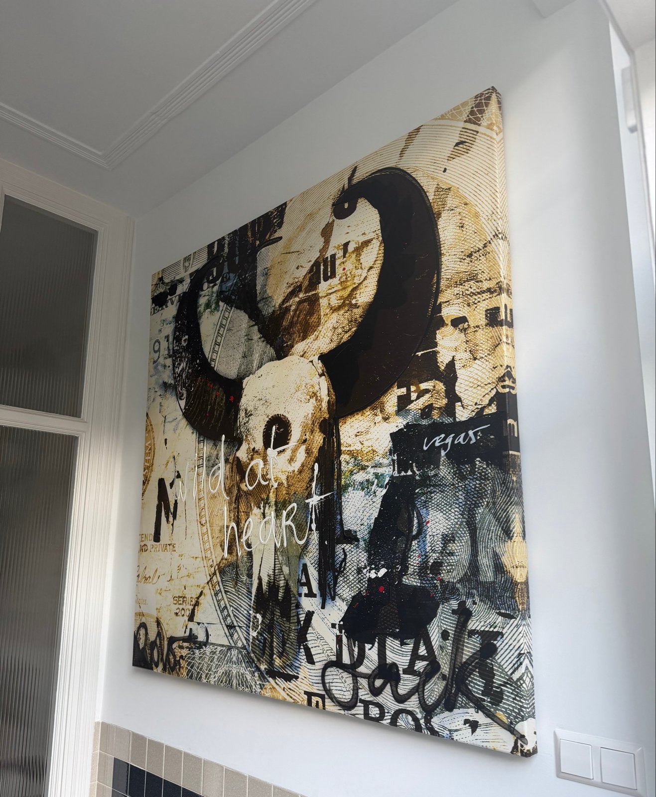 Jack Liemburg schilderij ‘Wild at Heart’ 140x140, Ophalen, Overig onderwerp, Gemengde techniek, Op houten frame
