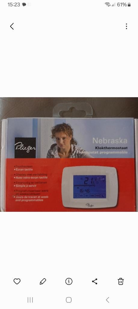 Thermostaat, Doe-het-zelf en Verbouw, Thermostaten, Ophalen of Verzenden, Nieuw